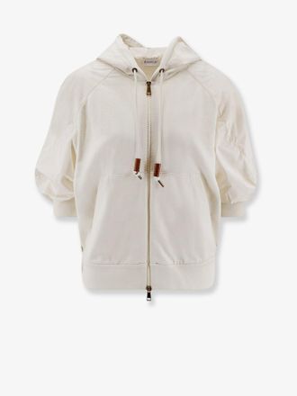 Moncler Felpa in cotone con manica in nylon - MONCLER - gender_Woman
