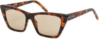 Saint Laurent Mica Zonnebril - Dames - Zonnebrillen - Bruin - 55 MM - Nylon - Accessoires