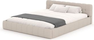 Concept Usine Cama estilo nube 160x200cm en terciopelo beige