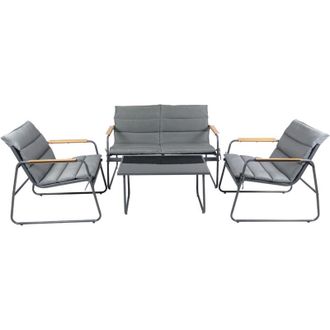 VCM 4 pz Set Mobili da Giardino Gruppo Posti a sedere Gruppo Da Pranzo 1xTavolo, 2x Sedie, 1x Divano Tavolo Dimensioni ca. A. 41 x L. 74 x P. 45 cm