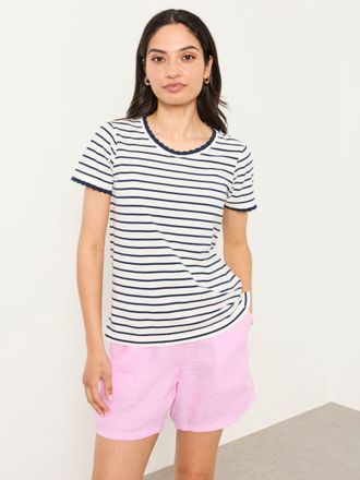 Fat Face FatFace Natalie Ivory Scalloped Edge T-Shirt