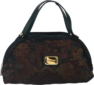 Bally Brown Canvas Handbag (Pre-Owned)