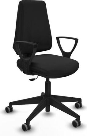 Piqueras y Crespo Piqueras Y Crespo - Elche Cp Similpiel Negro Brazos Fijos Base Piramidal Ruedas Engomadas 65mm