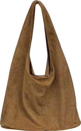 Generic Women Faux Suede Hobo Slouch Bag Fashion Shoulder Bags for Work Travel (Brown)