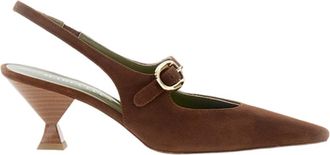 MARIA LUCA Brown Natalia Open Back Hourglass Heels