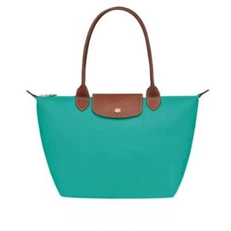 Generic Multipurpose Tote Bag: Foldable Soft Nylon, 3 Sizes, Stylish Water-Resistant Designer Handbag for Work, Travel, Gym (Classic turquoise green,Medium)