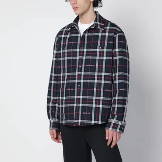 Gucci Blue cotton jacquard tartan shirt