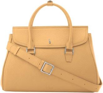 Behno Large Coco Pebble Leather Satchel in Bisque at Nordstrom