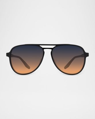 Barton Perreira Men & apos;s Hartmann Acetate Aviator Sunglasses