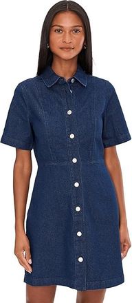 Barbour Maia Denim Mini Dress Womens Dress Rinse Wash : 12, Cotton