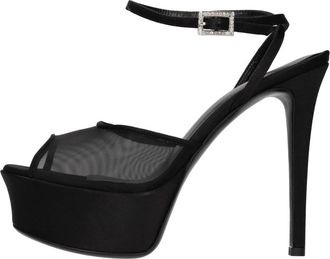 Gedebe Arianna 120 Sandal - Dames - Sandalen met hakken - Zwart - 38 EU - Leer - Schoenen