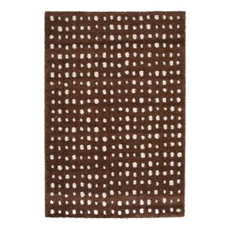 Sweeek Alfombra interior con lunares marrones y crema