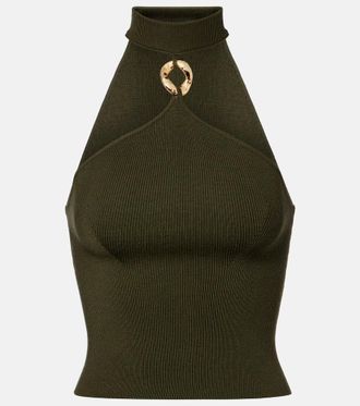 SIMKHAI Renlen halterneck wool top