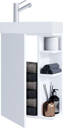 ebuy24 Ebuy24 - Set Vcm De 2 Piezas Lavadero Para Invitados Wc Ba&ntilde;o De Invitados Lavabo Muebles De Ba&ntilde;o Set De Ba&ntilde;o - Lumia (blanco)