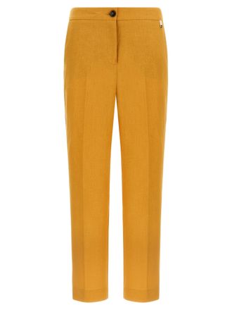 Herno Orange Linen Casual Womens Pants