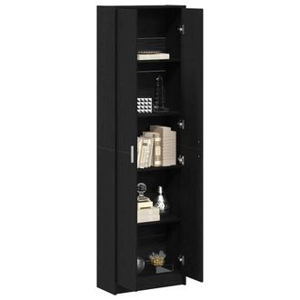 Berkfield Home Wardrobe Black Oak 55x25x189 cm Engineered Wood | Size: 55 x 25 x 189 cm