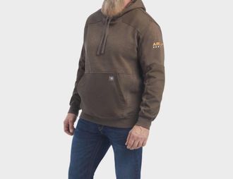 Ariat Rebar Workman Canvas Hoodie In Brown