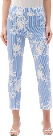 Joseph Ribkoff Millenium Printed Straight Pants In Vanilla Blue