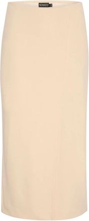 Soaked In Luxury Elegante Sandshell Rok - Slim-fit Klassiek - Dames - Midirokken - Beige - XL - Rokken
