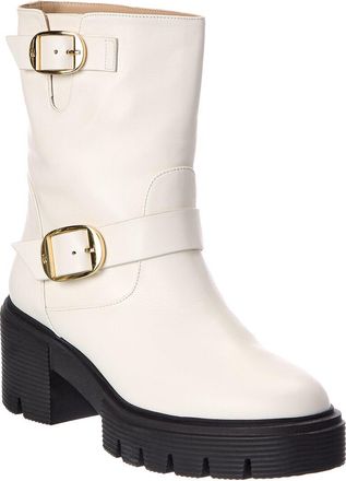 Stuart Weitzman Soho Moto Leather Bootie