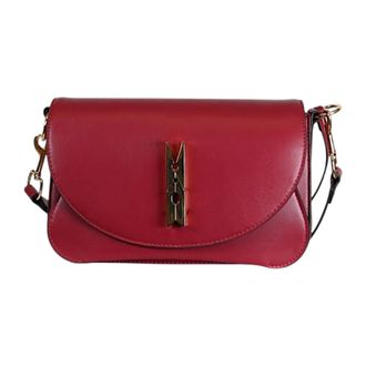 Love Moschino Tassen, Dames, Rood, ONE Size, Leer, Logo Crossbody Tas