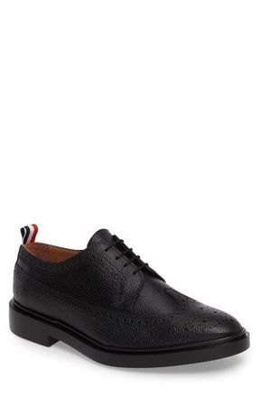 Thom Browne Longwing Derby in Black Leather at Nordstrom, Size 10