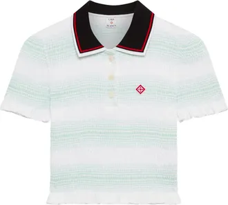 Casablanca Gestreept poloshirt met plooien
