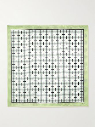 Olivia Von Halle Foulard In Raso Di Seta Dunaway - Verde