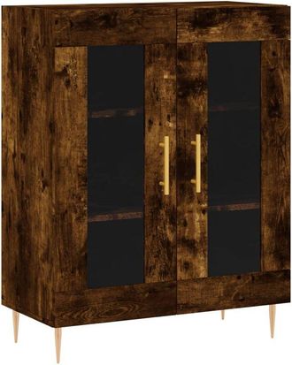 vidaXL Vidaxl - Aparador de madera de ingeniería roble ahumado 69,5x34x90 cm