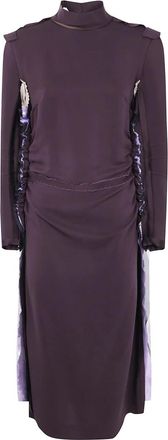 Maison Margiela Kleedjes, Dames, Paars, M, Elegante Midi Jurk voor Vrouwen