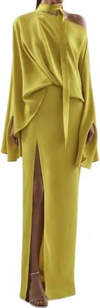 Taller Marmo Womens Brooks Dress In Acid Yellow