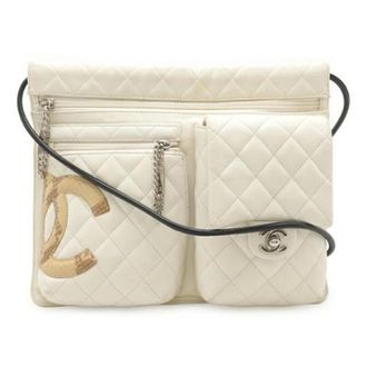 Chanel Pre-owned Cambon Line Soft Calf Shoulder Bag - Dames - Pre-owned - Beige - Maat: ONE Size Leer