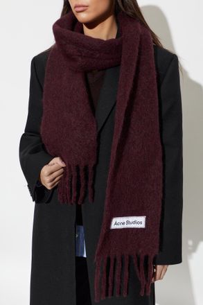 Acne Studios Scarf With Fringes, Unisex, Burgundy