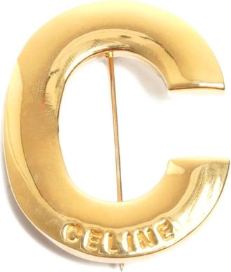 Celine 1980-2000s logo brooch - Goud