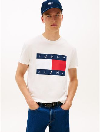 Tommy Hilfiger Mens Tommy Jeans Big Flag Logo T-Shirt - White - XXL