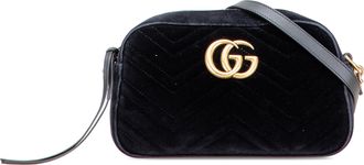 Gucci Pre-owned Womens Gg Marmont Shoulder Bag - Black Textile - One Size