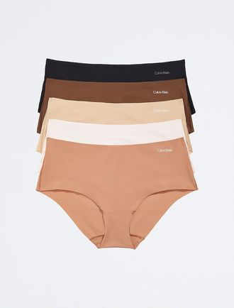Calvin Klein Womens Invisibles 5-Pack Hipster - Multi - XS