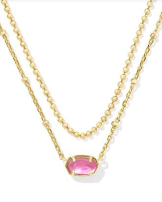 Kendra Scott Womens Emilie Multi Strand Necklace In Gold Pink Mix