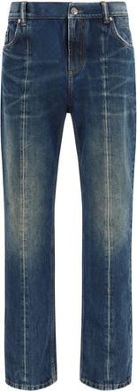Versace Blue Straight Distressed Jeans