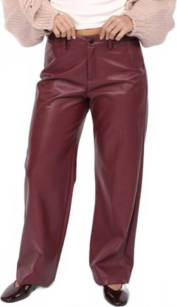 Sadie & Sage Night Vision Faux Leather Pants In Burgundy