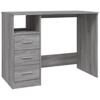 Berkfield Home Desk with Drawers Grey Sonoma 102x50x76 cm Engineered Wood | Size: 102 x 50 x 76 cm