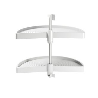 Emuca Emuca Juego De Bandejas Giratorias Shelvo 1/2 Luna, Para M&oacute;dulo 900mm, Pl&aacute;stico Y Aluminio, Blanco