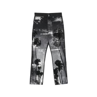 Purple Straight Jeans, male, Black, Size: W31 P011 Beaded Palms