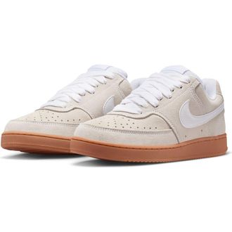 Nike Court Vision Low Sneaker in White/Black/Brown at Nordstrom Rack, Size 10.5