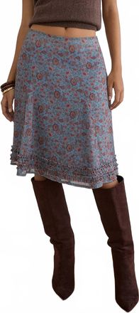 Motel Rocks Womens Nanami Midi Skirt In Blue