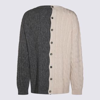 Moschino Sweaters Grey-Beige-Uomo