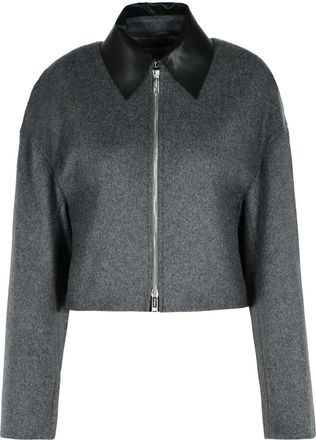 Sportmax Sportmax vacuo anthraciet maagdelijke wollen jas