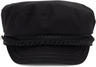 Fendi Black Mailman Logo Bakerboy Hat