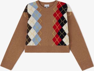 Ganni Beige Jumper in Argyle