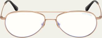 Tom Ford Blue Light Blocking Titanium Aviator Optical Glasses